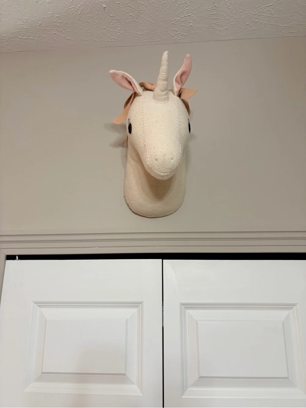 Pillowfort Cream and Pink Unicorn Wall Hook
